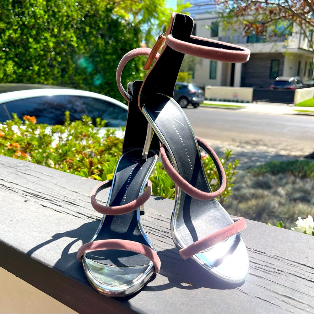 Giuseppe Zanotti Silver and Pink Heels
